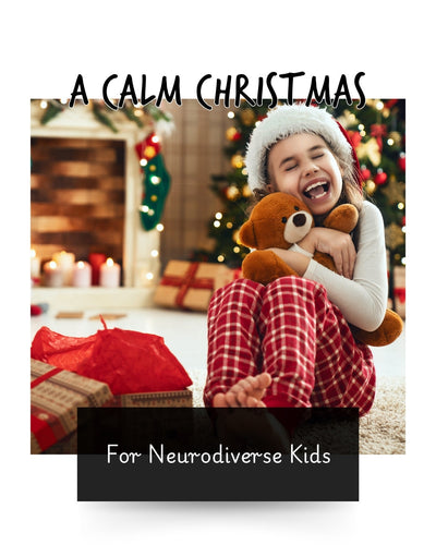 a small child cuddling a teddy bear at christmas