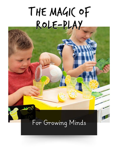 young children playing role play with a lemonade stand