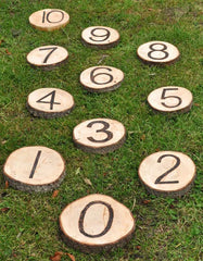 0-10 Number Stepping Stones Wooden-Balancing Equipment,Cosy Direct,Cosy Outdoor,Forest School & Outdoor Garden Equipment,Garden Game,Learning Difficulties,Outdoor Play,Outdoor Toys & Games,Sensory Garden,Stepping Stones-Learning SPACE