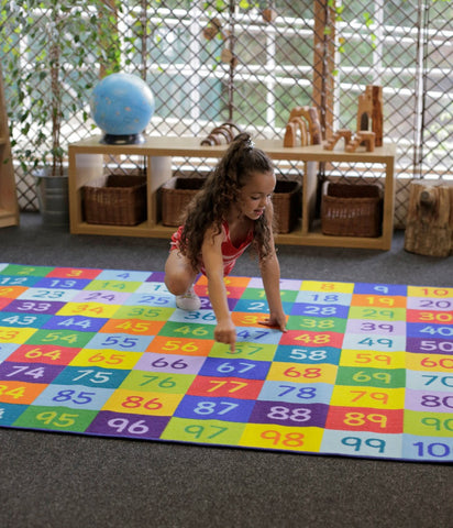 1-100 Numbers 2x1.5m Carpet-Counting Numbers & Colour, Educational Carpet, Kit For Kids, Mats & Rugs, Multi-Colour, Rectangular, Rugs, Wellbeing Furniture-Learning SPACE