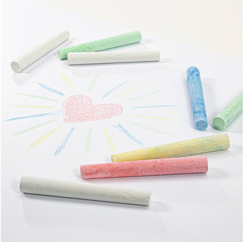 10 Chalks White and Coloured-Writing & Correction Tools-Art Materials,Arts & Crafts,Chalk,Drawing & Easels,Early Arts & Crafts,Galt,Primary Arts & Crafts,Stock-Learning SPACE