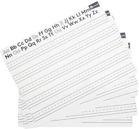 10 Dry Wipe Boards - 228x305mm - Letters, Learning SPACE