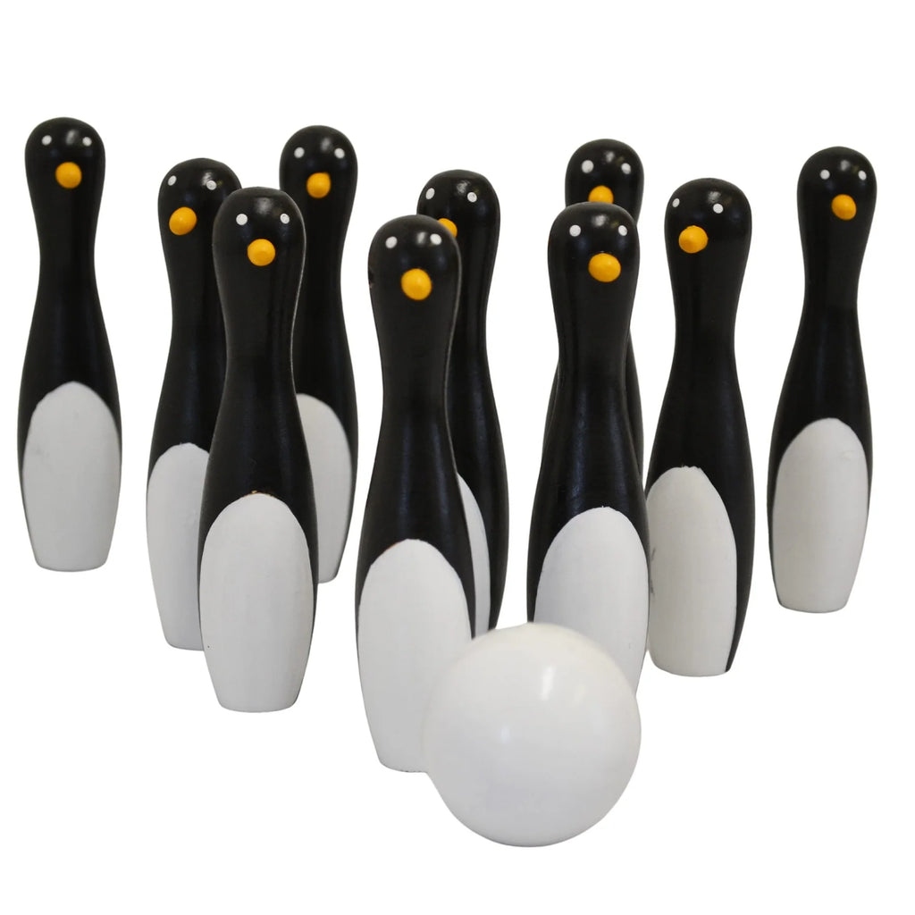 10-Penguin Bowling in a Bag – Wooden Skittles Game, Learning SPACE
