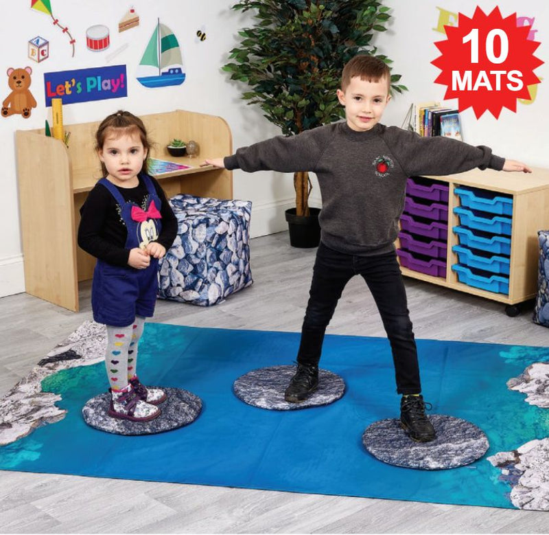 10 Stepping Stones Mats + River Floor Mat, Learning SPACE