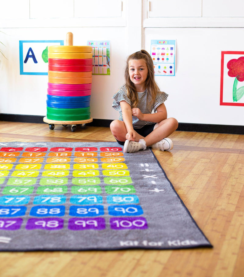 100 Square Counting Grid 2x2m Carpet, Learning SPACE