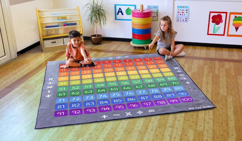 100 Square Counting Grid 2x2m Carpet, Learning SPACE