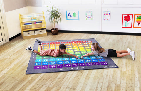 100 Square Counting Grid 2x2m Carpet-Counting Numbers & Colour, Educational Carpet, Kit For Kids, Learning Difficulties, Mats & Rugs, Multi-Colour, Rugs, Square, Wellbeing Furniture-MAT1247-Learning SPACE