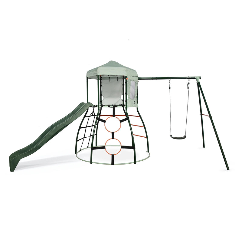 Plum® Metal Climbing Dome with Slide & Swing Arm, Climbing Frame Learning SPACE