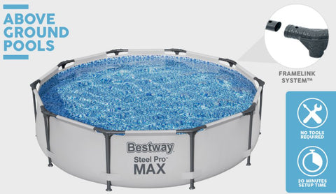 10ft Steel Pro Max Frame Pool-Bestway,Outdoor Sand & Water Play,Seasons,Stock,Summer,Swimming Pools,Water & Sand Toys-Learning SPACE