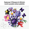 The LEGO Olivia Rodrigo's Flower Bouquet, featuring 11 flowers in Olivia's iconic purple colour palette
