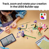 Tracking, zooming and rotating the LEGO Flower Bouquet creation in the LEGO Builder app on a tablet
