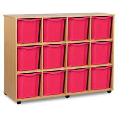 12 Quad Tray Unit-Dropship,Shelves,Storage,Storage Bins & Baskets,Trays,Wellbeing Furniture-Learning SPACE