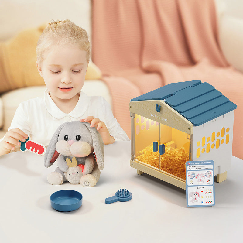 Care Pets - Mummy Bunny Interactive Cuddly Toy, Learning SPACE