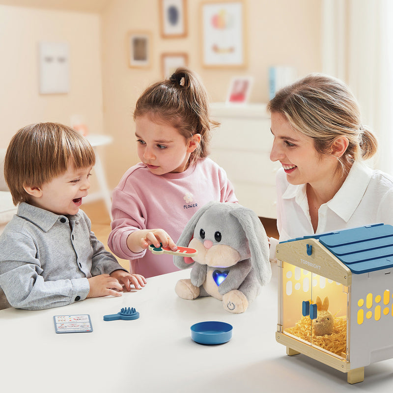 Care Pets - Mummy Bunny Interactive Cuddly Toy, Learning SPACE