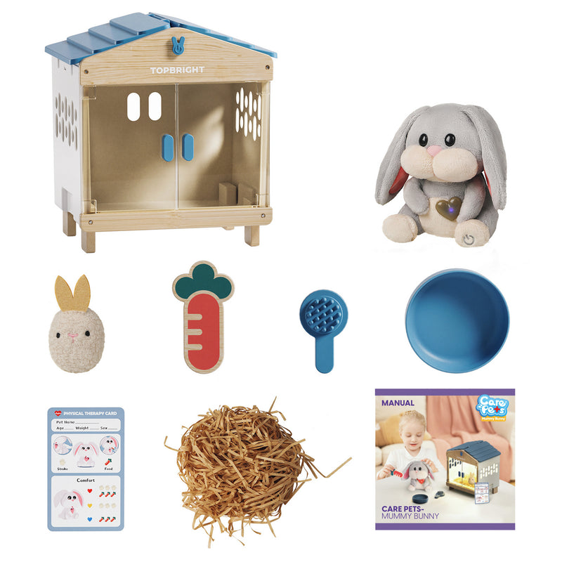 Care Pets - Mummy Bunny Interactive Cuddly Toy, Learning SPACE