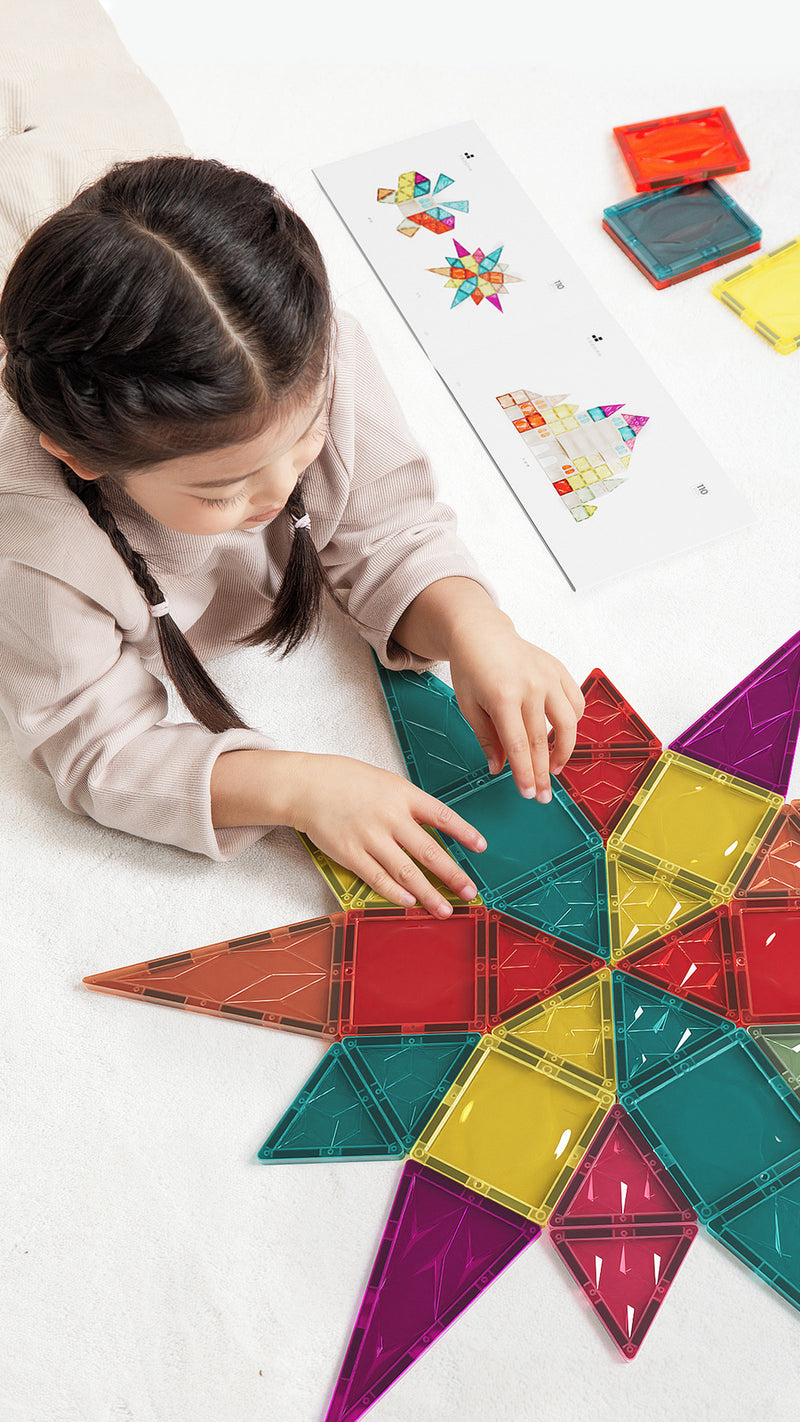 MagArt Building Set with Magnetic Tiles 108pcs, Learning SPACE