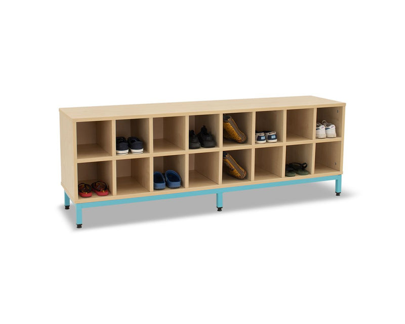 16 Compartment Bench, Maple Cyan Learning SPACE