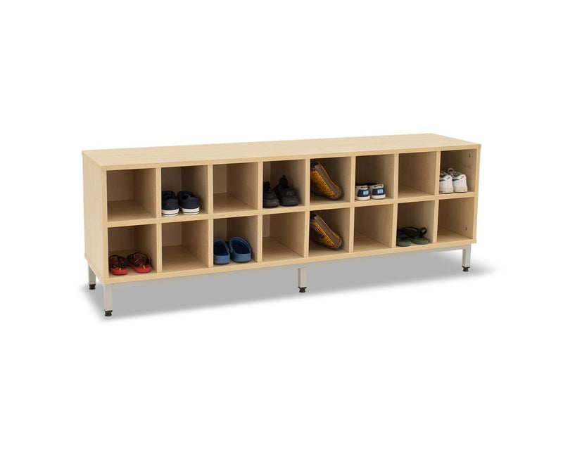 16 Compartment Bench, Maple Light Grey Learning SPACE