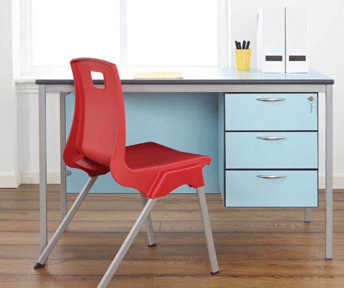 2 Drawer Fully Welded Frame Teachers Desk, Learning SPACE