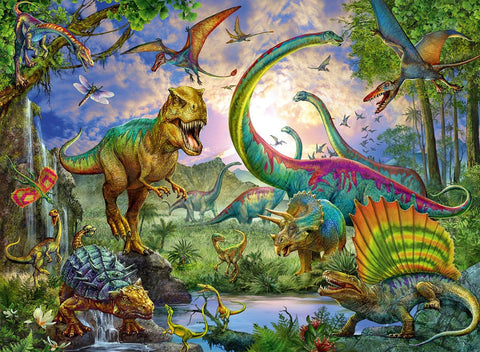 200 Piece Jigsaw Puzzle - Realm Of The Giants Dinosaurs XXL-100-1000 Piece Jigsaw,Dinosaurs. Castles & Pirates,Games & Toys,Gifts for 5-7 Years Old,Imaginative Play,Ravensburger Jigsaws-Learning SPACE