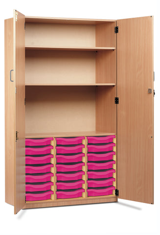 21 Single Tray Storage Cupboard-Cupboards,Cupboards With Doors,Dropship,Storage,Storage Bins & Baskets,Trays,Wellbeing Furniture-Learning SPACE