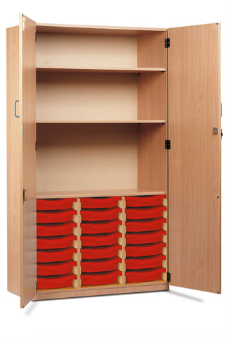 21 Single Tray Storage Cupboard-Cupboards,Cupboards With Doors,Dropship,Storage,Storage Bins & Baskets,Trays,Wellbeing Furniture-Learning SPACE