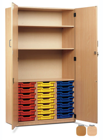 21 Single Tray Storage Cupboard-Cupboards, Cupboards With Doors, Storage, Storage Bins & Baskets, Trays, Wellbeing Furniture-Learning SPACE