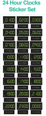 24 Hour Clock Sticker Set-Dropship,Furniture,Sticker,Wall & Ceiling Stickers,Wall Decor,Willowbrook-Learning SPACE