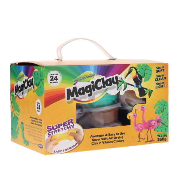 24 Tubs of Super Stretchy MagiClay - World of Colour Fun, Learning SPACE