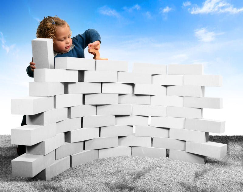 25 White Foam Bricks - Build, Create, and Play!, Learning SPACE