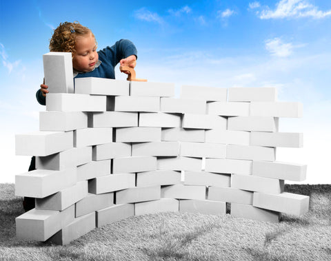 25 White Foam Bricks - Build, Create, and Play!, Learning SPACE
