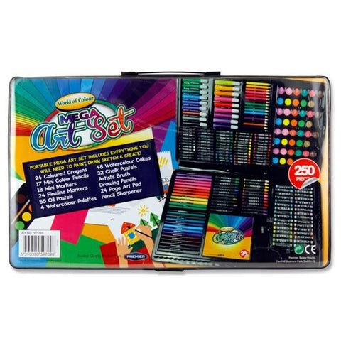 250 Piece Mega Art Set-Art Materials,Arts & Crafts,Back To School,Chalk,Craft Activities & Kits,Early Arts & Crafts,Primary Arts & Crafts,Stationery-Learning SPACE