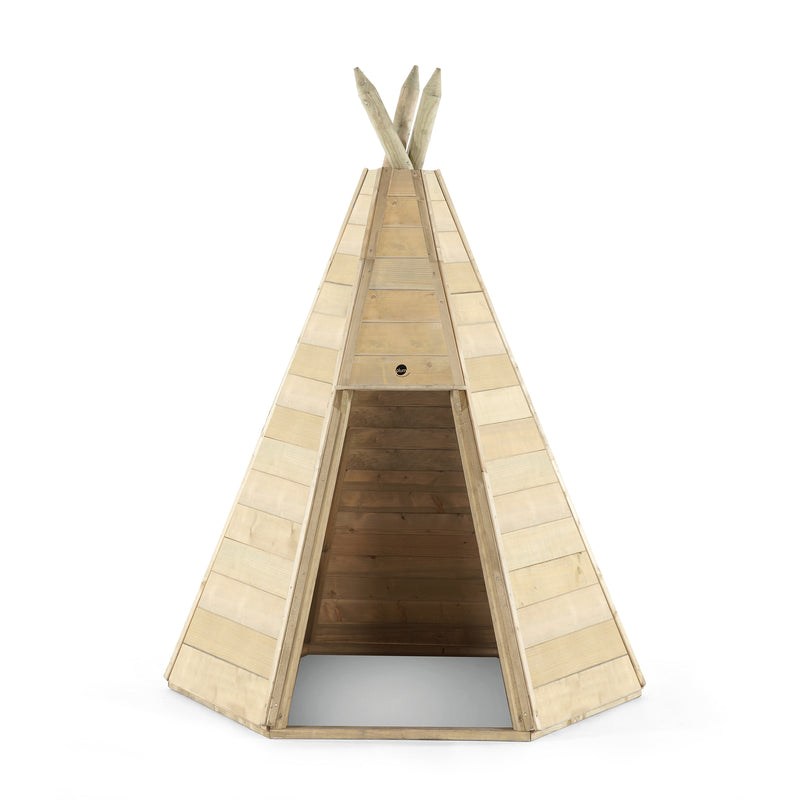 Plum® Wooden Teepee Hideaway Den, Outdoor Play Equipment Learning SPACE