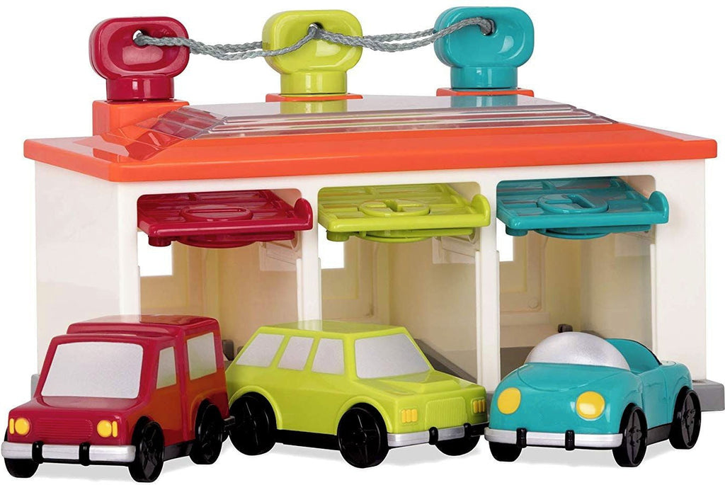 3 Car Garage-Battat Toys, Cars & Transport, Gifts For 3-5 Years Old, Imaginative Play, Small World, Stock, Strength & Co-Ordination-Learning SPACE