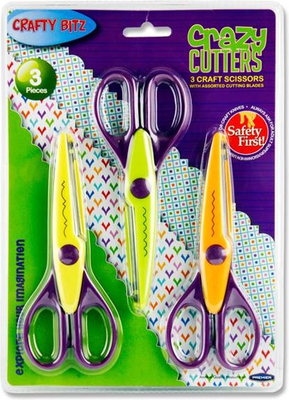 3 Crazy Cutters Craft Scissors-Art Materials,Arts & Crafts,Back To School,Crafty Bitz Craft Supplies,Learning Difficulties,Primary Arts & Crafts,Primary Literacy,Scissors,Stationery,Stock-Learning SPACE