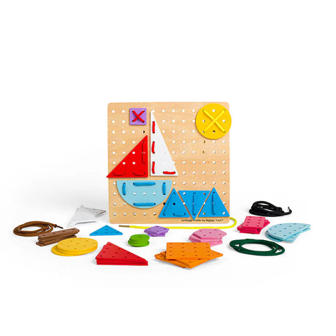 Geometric Lace-a-Shape: Toddler Threading Toy-Bigjigs Toys, Early years Games & Toys, Fine Motor Skills, Games & Toys, Lacing-Learning SPACE