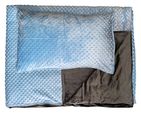 3kg Weighted Blanket & Pillow Case Small (90 x 100)-AllSensory, Autism, Calmer Classrooms, Calming and Relaxation, Comfort Toys, Core Range, Down Syndrome, Helps With, Matrix Group, Neuro Diversity, Nurture Room, Proprioceptive, Sensory Processing Disorder, Sensory Seeking, Sleep Issues, Weighted & Deep Pressure, Weighted Blankets-Blue/Grey-Learning SPACE