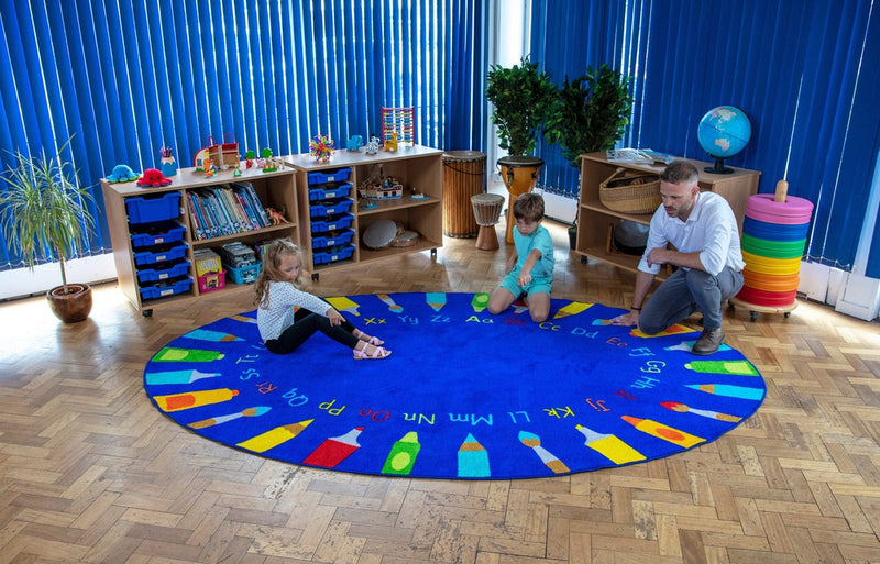 3x2m Oval Pencils Alphabet Carpet, Learning SPACE