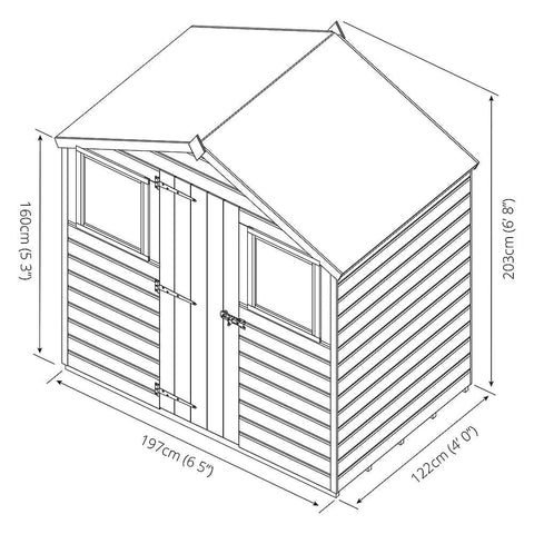 4 x 6 Shiplap Apex - Front Windows Shed-Eco Friendly, Forest School & Outdoor Garden Equipment, Mercia Garden Products, Sheds, Wellbeing Furniture-Learning SPACE