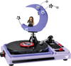 LEGO Editions Olivia Rodrigo's Concert Moon building set, a purple model record player with a crescent moon and an Olivia Rodrigo minifigure

