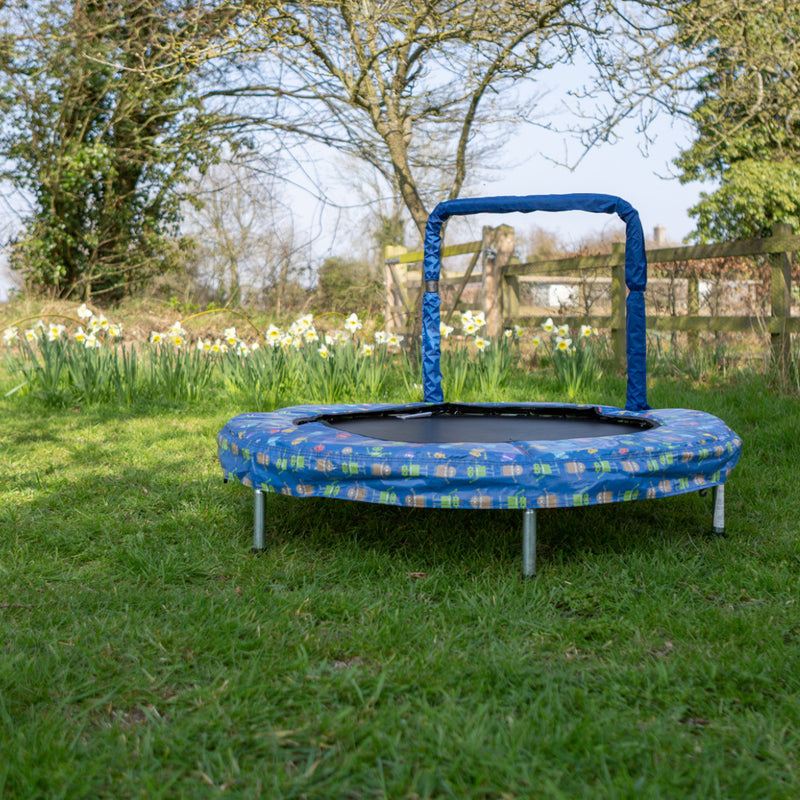 48” Themed Mini Trampoline – With Grab Rail, Trampoline Learning SPACE