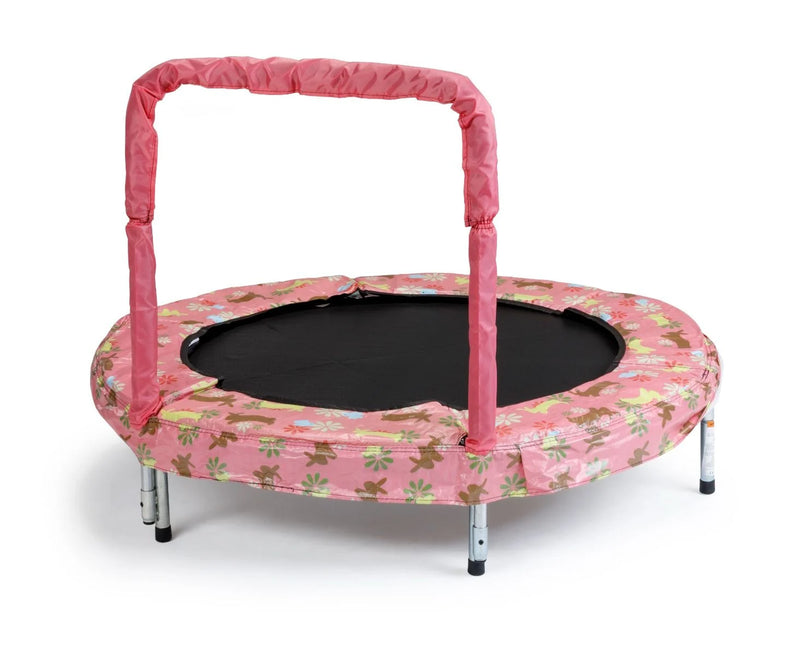 48” Themed Mini Trampoline – With Grab Rail, Bunny Trampoline Learning SPACE