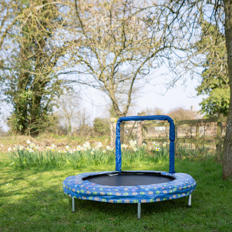 48” Themed Mini Trampoline – With Grab Rail, Trampoline Learning SPACE