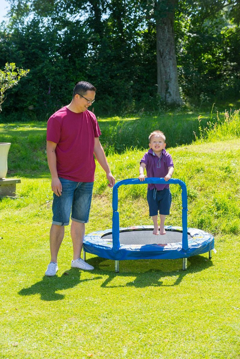 48” Themed Mini Trampoline – With Grab Rail, Trampoline Learning SPACE