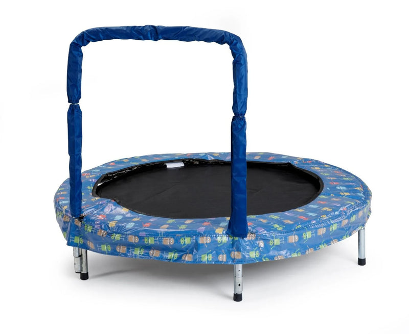 48” Themed Mini Trampoline – With Grab Rail, Robot Trampoline Learning SPACE