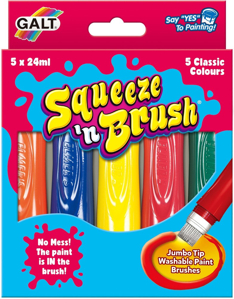 5 Classic Colours Squeeze N Brush, Learning SPACE