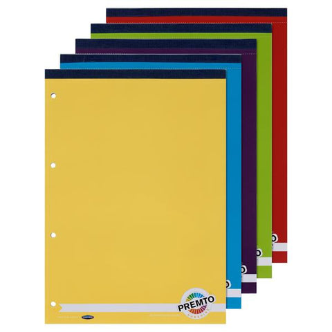 5 Pack A4 160-Page Refill Pads – Top Bound (Assorted Colours)-Paper & Card,Premier Office-Learning SPACE