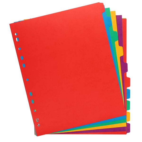 50 Extra Wide 230gsm Index Dividers, Learning SPACE