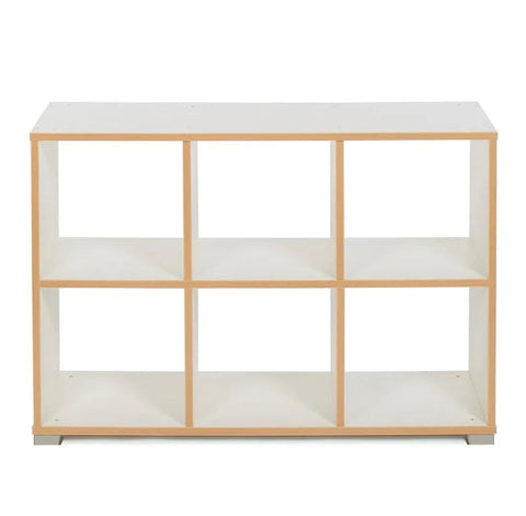 6 Cube Room Divider Horizontal - Bubble Gum Range-Dividers,Dropship,Monarch UK,Shelves,Storage,Wellbeing Furniture-White-MEQ9022WHITE-Learning SPACE