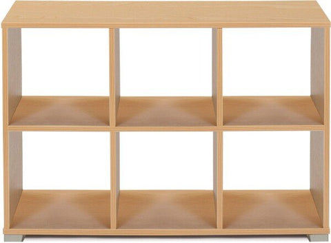 6 Cube Room Divider Horizontal - Bubble Gum Range-Dividers,Dropship,Monarch UK,Shelves,Storage,Wellbeing Furniture-Maple-MEQ9022MAP-Learning SPACE